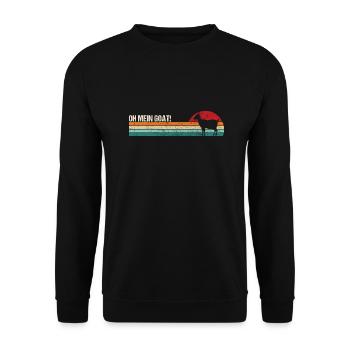 Chèvre Chèvre Oh ma chèvre - Sweat-shirt Unisexe - noir - Devant - Alina (178cm) & Michal (187cm)