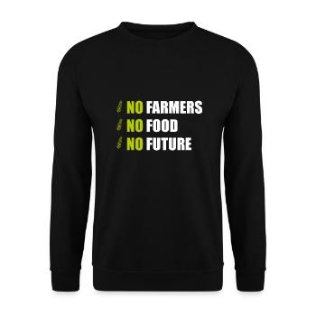 No Farmers No Food No Future Bauern Demo Landwirt - Unisex Pullover - Schwarz - Vorne - Alina (178cm) & Michal (187cm)