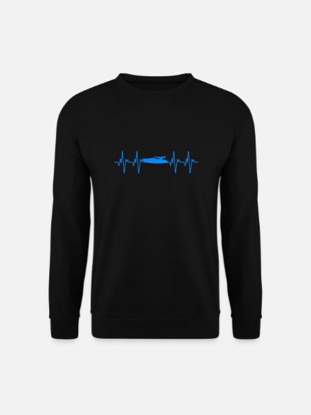 Herzschlag Boot Motroboot Kapitän - Unisex Pullover - Schwarz