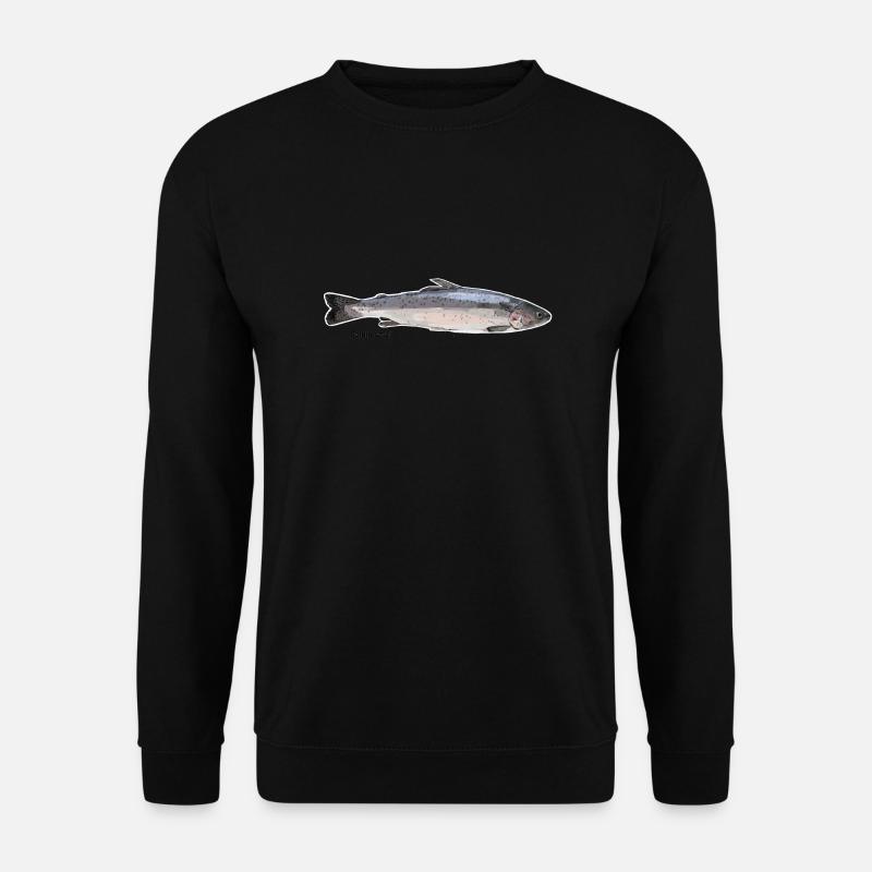 Lachs (Salmo salar) mit weißem Rand - Unisex Pullover - Schwarz