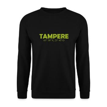 Tampere - Finland - Coordinates - Longitude - Unisex Pullover - Schwarz - Vorne - Alina (178cm) & Michal (187cm)