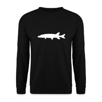 Hecht weiß - Unisex Pullover - Schwarz - Vorne - Alina (178cm) & Michal (187cm)