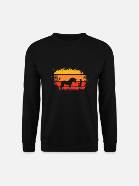 Frau mit Pferd - Unisex Pullover - Schwarz