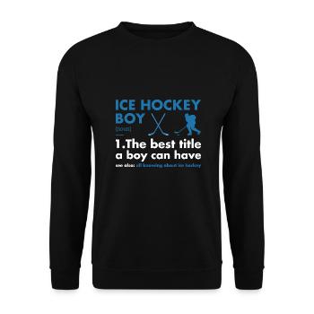 Sport Boy Definition Ice Hockey - Unisex Pullover - Schwarz - Vorne - Alina (178cm) & Michal (187cm)