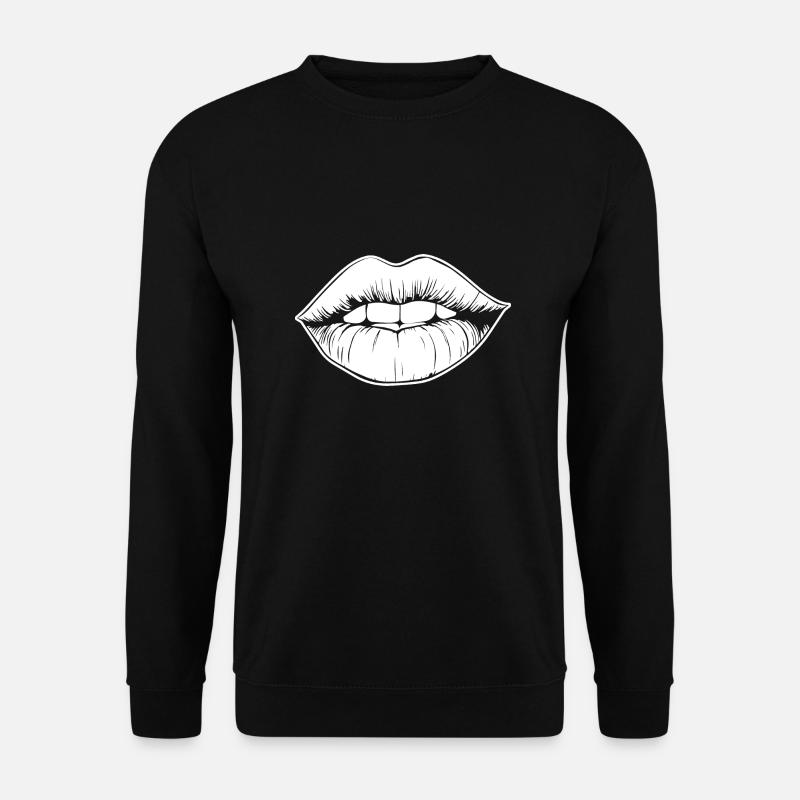 Lippen Mund Kussmund - Unisex Pullover - Schwarz