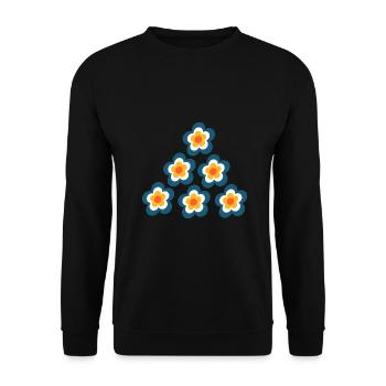 70s Flower Pattern Retro Hippie Flowers Power - Unisex Sweatshirt - black - Front - Alina (178cm) & Michal (187cm)