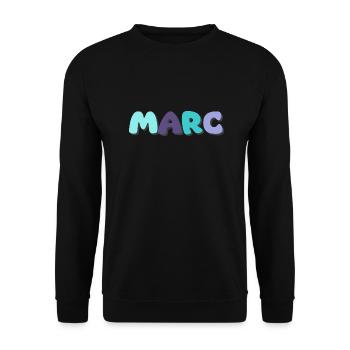 Name - Marc - Unisex Pullover - Schwarz - Vorne - Alina (178cm) & Michal (187cm)