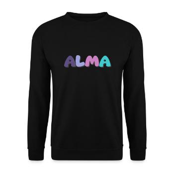Name - Alma - Unisex Pullover - Schwarz - Vorne - Alina (178cm) & Michal (187cm)