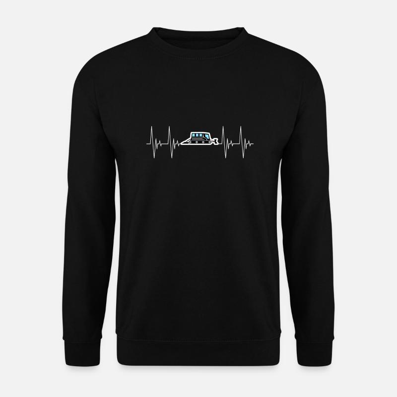 Pistenraupe Herzschlag Ausgefüllt Transport - Unisex Pullover - Schwarz