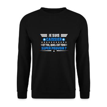 je suis Caissier idée cadeau Caissier - Sweat-shirt Unisexe - noir - Devant - Alina (178cm) & Michal (187cm)