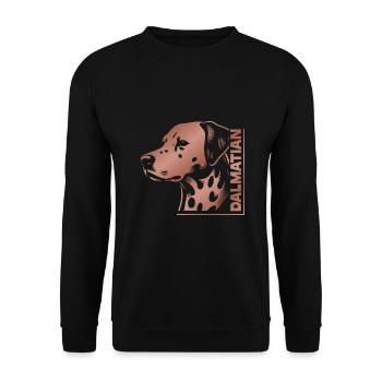 Dalmatien Portrait Dessin Tête Rose Or - Sweat-shirt Unisexe - noir - Devant - Alina (178cm) & Michal (187cm)