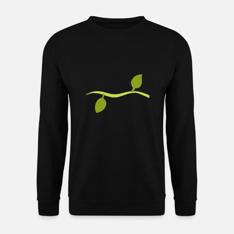 Two Leaves Line Nature - Unisex Sweatshirt - black