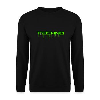 Techno Green Graffiti Spray Drop Musique Dicton - Sweat-shirt Unisexe - noir - Devant - Alina (178cm) & Michal (187cm)