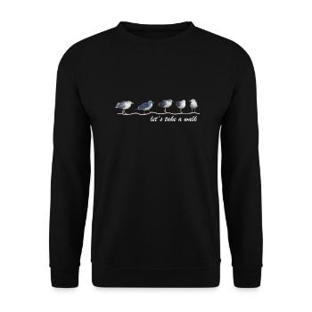 let ́s take a walk seagull beach sea Sylt Hiddensee - Unisex Sweatshirt - black - Front - Alina (178cm) & Michal (187cm)