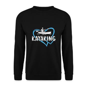 Kayaker Heart Kayaking - Unisex Sweatshirt - black - Front - Alina (178cm) & Michal (187cm)