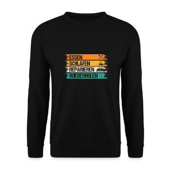 Master Roofer Roofer - Unisex Sweatshirt - black - Front - Alina (178cm) & Michal (187cm)
