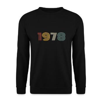 1978 Rétro Style 1978 Anniversaire 1978 Vintage - Sweat-shirt Unisexe - noir - Devant - Alina (178cm) & Michal (187cm)