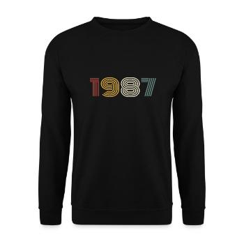 1987 Retro Style 1987 Birthday 1987 Vintage - Unisex Sweatshirt - black - Front - Alina (178cm) & Michal (187cm)