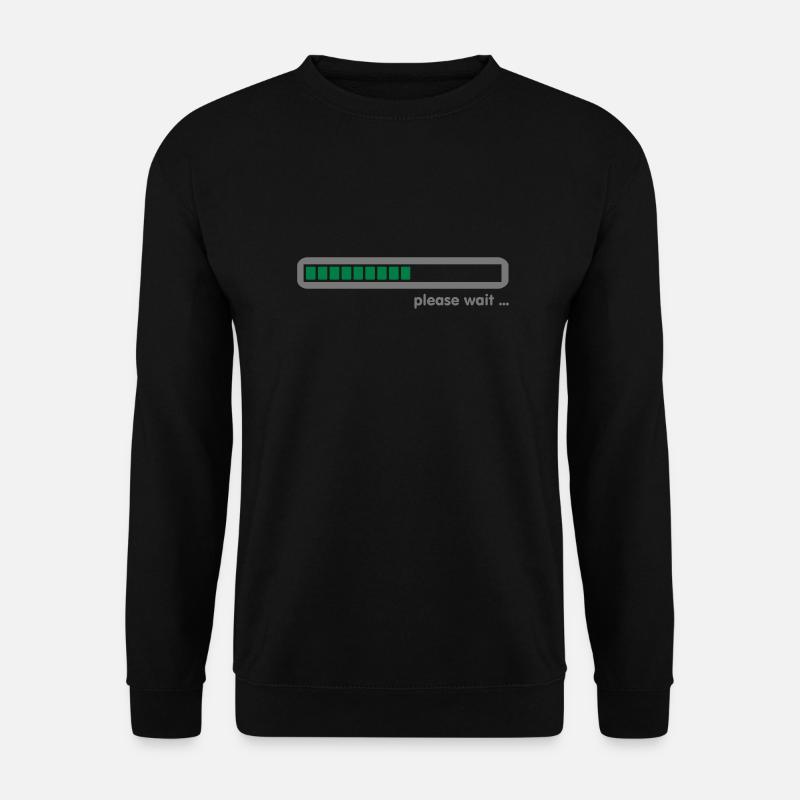 loading ... please wait (2c) - Unisex Pullover - Schwarz