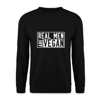 REAL MEN ARE VEGAN - Unisex Sweatshirt - black - Front - Alina (178cm) & Michal (187cm)