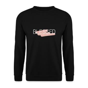 Blessed in christ alone - Unisex Pullover - Schwarz - Vorne - Alina (178cm) & Michal (187cm)