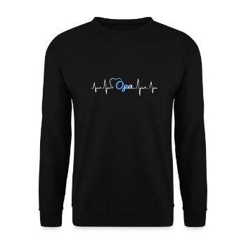 Grandpa Heartbeat - Unisex Sweatshirt - black - Front - Alina (178cm) & Michal (187cm)