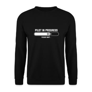 Pilot Funny saying pilot - Unisex Sweatshirt - black - Front - Alina (178cm) & Michal (187cm)