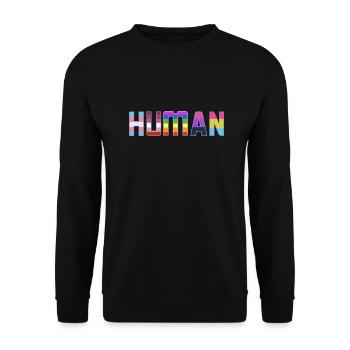 T-Shirt LGBTQ humain Flag Pride - Sweat-shirt Unisexe - noir - Devant - Alina (178cm) & Michal (187cm)