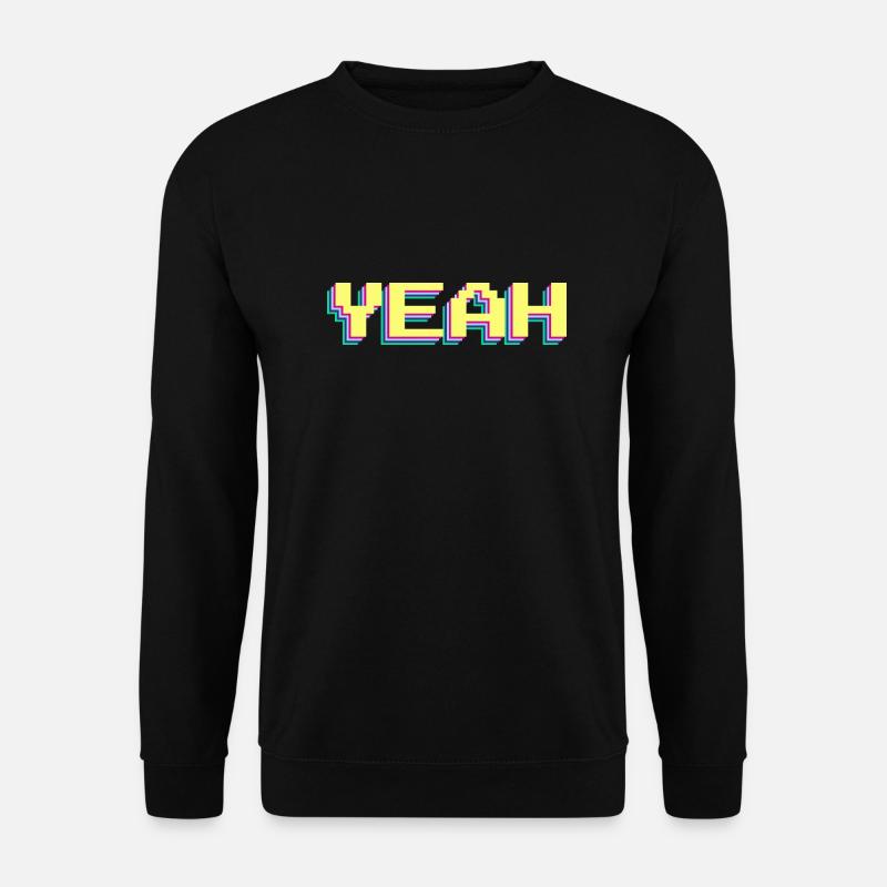 yes 90s pixel word - Unisex Sweatshirt - black