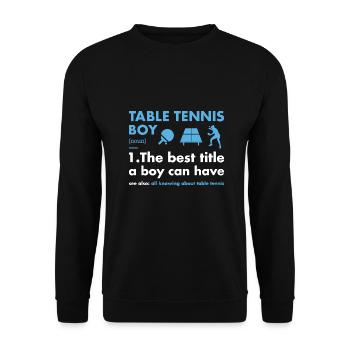 Sport Boy Definition Table Tennis - Unisex Sweatshirt - black - Front - Alina (178cm) & Michal (187cm)