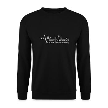 Gaming ist kein Hobby,.. - Unisex Pullover - Schwarz - Vorne - Alina (178cm) & Michal (187cm)