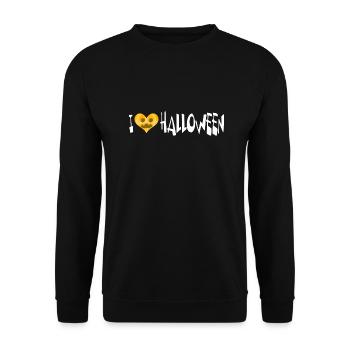 i love halloween I heart pumpkin - Unisex Sweatshirt - black - Front - Alina (178cm) & Michal (187cm)