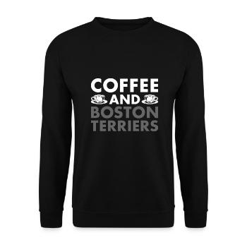 Coffee And Boston Terrier - Unisex Sweatshirt - black - Front - Alina (178cm) & Michal (187cm)