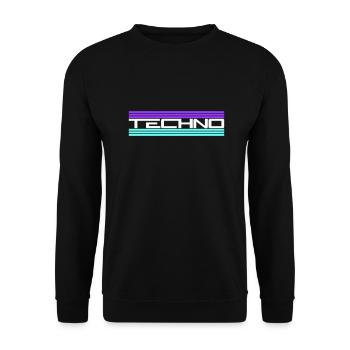 Techno Liebe Zitat Spruch Musik Party Feiern Logo - Unisex Pullover - Schwarz - Vorne - Alina (178cm) & Michal (187cm)
