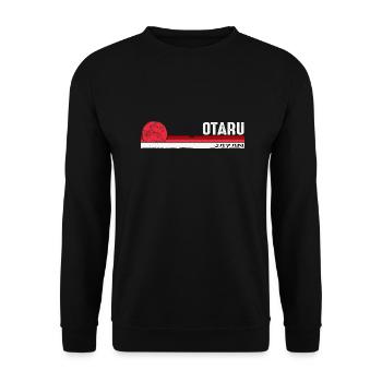 Otaru Japan Vintage Retro Design for Romantic - Unisex Sweatshirt - black - Front - Alina (178cm) & Michal (187cm)