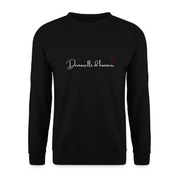 Rotes Herz Brautjungfer - Unisex Pullover - Schwarz - Vorne - Alina (178cm) & Michal (187cm)