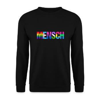 Mensch Pride Month LGBT LGBTQ - Unisex Pullover - Schwarz - Vorne - Alina (178cm) & Michal (187cm)