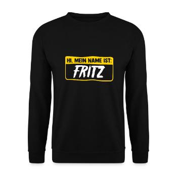 Fritz - Unisex Pullover - Schwarz - Vorne - Alina (178cm) & Michal (187cm)