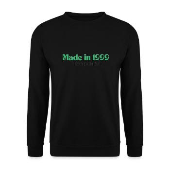 Made in 1999 - Perfektion seit Tag 1 - Unisex Pullover - Schwarz - Vorne - Alina (178cm) & Michal (187cm)