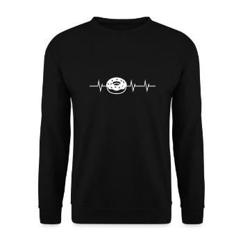 Heartbeat of a Donut - Unisex Pullover - Schwarz - Vorne - Alina (178cm) & Michal (187cm)