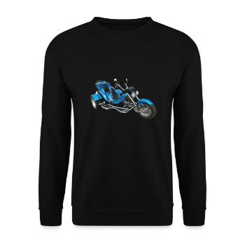 Bike Trike Chopper Motorrad - Unisex Pullover - Schwarz - Vorne - Alina (178cm) & Michal (187cm)