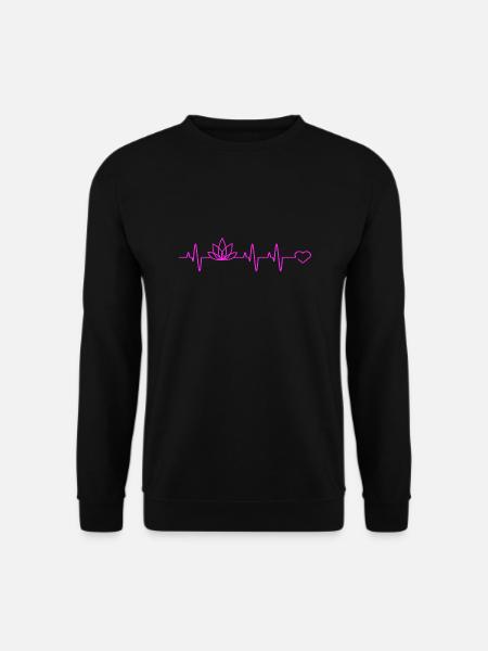 Yoga Lotus Flower Namaste Heartbeat - Unisex Sweatshirt - black