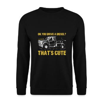 Oh, You Drive A Diesel That's Cute Tow Trucker - Unisex Sweatshirt - black - Front - Alina (178cm) & Michal (187cm)