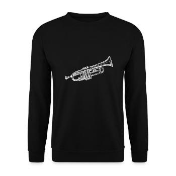 Trompette Instrument de Musique - Sweat-shirt Unisexe - noir - Devant - Alina (178cm) & Michal (187cm)
