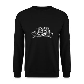 Poing heurtant la main - Sweat-shirt Unisexe - noir - Devant - Alina (178cm) & Michal (187cm)