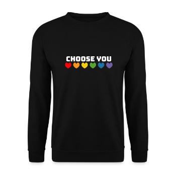 Les cœurs arc-en-ciel vous choisissent blanc - Sweat-shirt Unisexe - noir - Devant - Alina (178cm) & Michal (187cm)