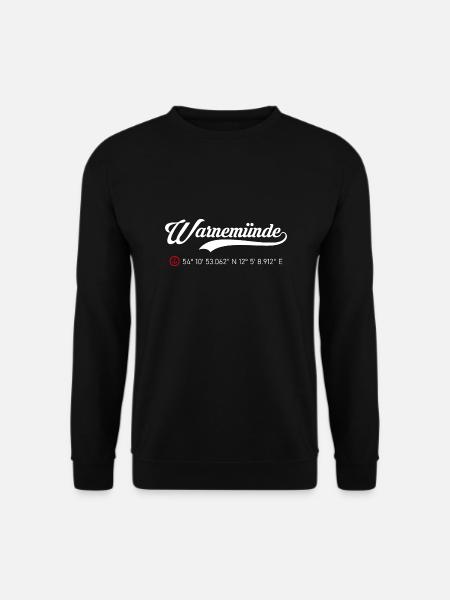 Warnemünde Koordinaten - Unisex Pullover - Schwarz