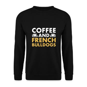 Café et bouledogue français - Sweat-shirt Unisexe - noir - Devant - Alina (178cm) & Michal (187cm)