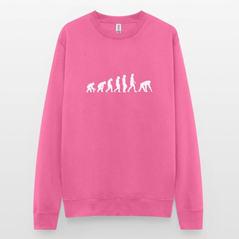 Monkey White Evolution Animals Chimpanzee Unisex Sweatshirt