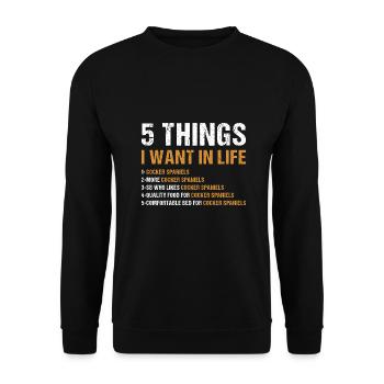 Chien 5 choses que je veux dans la vie Corgi - Sweat-shirt Unisexe - noir - Devant - Alina (178cm) & Michal (187cm)
